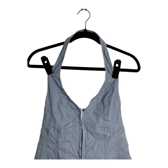 Urban Outfitters Sari Seamed Linen-Blend Halter Vest‎ Top Ashleigh Blue M NWT - Picture 6 of 13